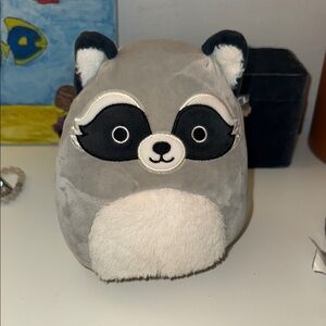 Squishmallows Gray and White Raccoon Stuffed Animal